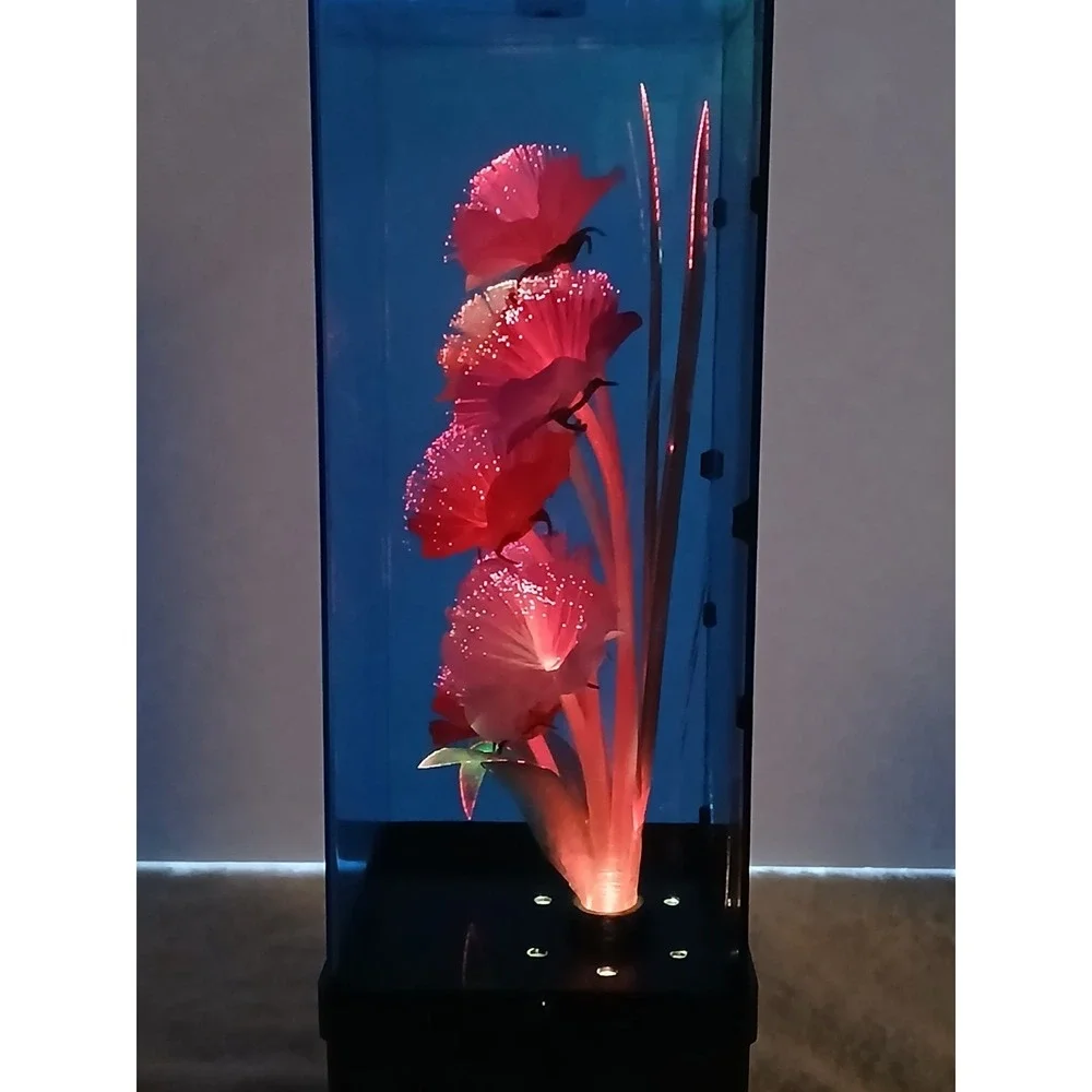 VTG 1999 Spencer Gifts Fiber Optic‎ Flower Lamp Color Changing Light Box